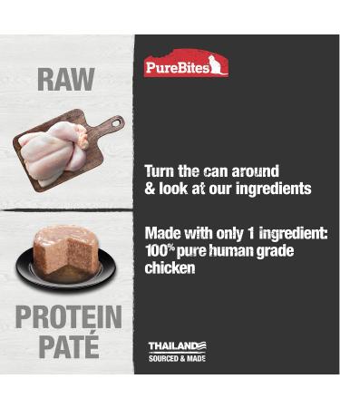 PureBites 100% Pure Chicken Pate Cat Treat|Single 2.5oz can|only 1 Ingredient Chicken 71 g (Pack of 1) - Buy Online on GoSupps.com