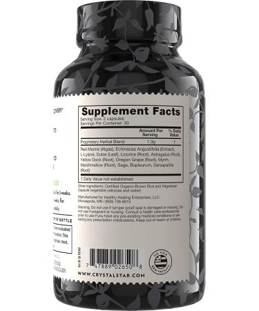 Crystal Star Herp Defense - 60 Vegetarian Capsules for Natural Support - Buy Online on GoSupps.com