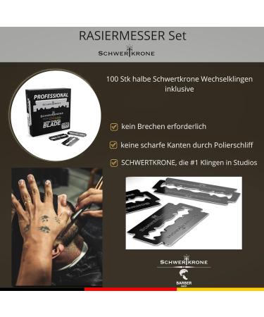 Schwertkrone Black Premium Stainless Steel Razor with 100 Derby Blades & Case - International Shipping Available - Buy Online on GoSupps.com