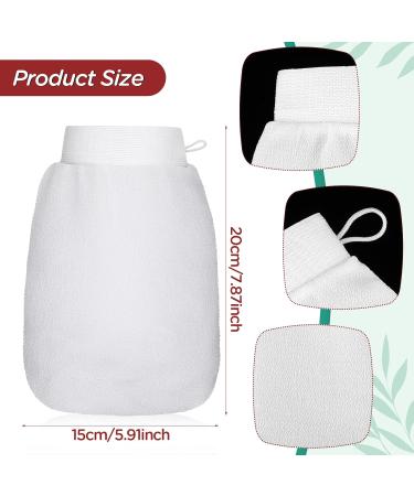 Prousky 2-Piece Body Peeling Gloves | Double-Sided Exfoliating Bath Mitts for Dead Skin Removal - Perfect for Spa Shower & Bathroom (White) - Buy Online on GoSupps.com