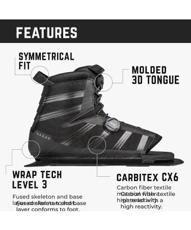 Radar Water Ski Vector BOA Boot - Carbon/Black Front Aluminum Plate (2019) STD - Buy Online on GoSupps.com