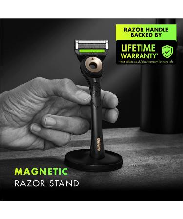 Gillette Labs Men's Razor + 1 Blade Refill + Exfoliating Bar | Premium Magnetic Stand | Black & Gold Edition - Buy Online on GoSupps.com