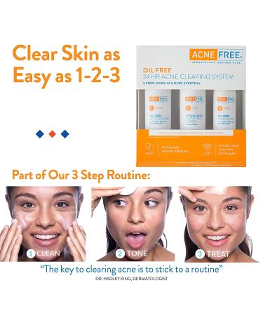 Acne Free Oil-Free Benzoyl Peroxide 2.5% Acne Face Wash with Glycolic Acid - 8 Ounce - Buy Online on GoSupps.com