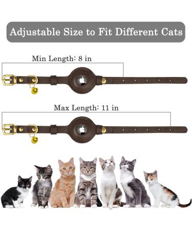 Oopsdoggy Leather Airtag Cat Collar with Bell - Durable GPS Pet Collar for Cats & Dogs (Brown) - Buy Online on GoSupps.com