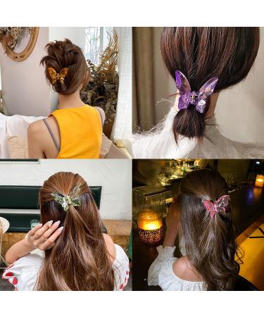 6-Piece Large Butterfly Hair Claw Clip Set - 3.4 inch Clear Jaw Clips for Thick Hair - Jumbo Claw Clip for Girls and Women - Crystal 6 - Buy Online on GoSupps.com