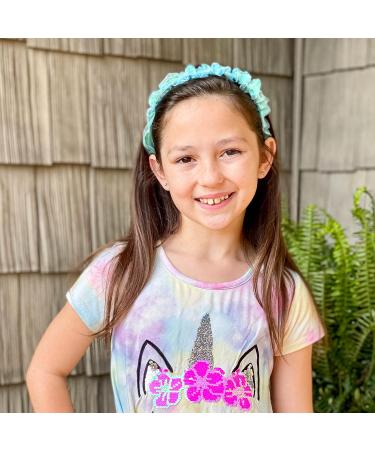 FROG SAC 4 Iridescent Ruched Headbands for Girls - Organza Hair Accessories - Cute Pastel Headband Pack for Kids and Teens - Birthday Party Favors - Buy Online on GoSupps.com
