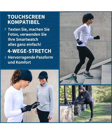 TrailHeads Power Stretch Women's Running Gloves - Black | Ultimate Comfort & Grip for International Shipping - Buy Online on GoSupps.com