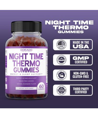 Night Time Fat Burner Gummies (60 Count) - Weight Loss & Metabolism Sugar-Free Melatonin Supplement and Supergreens Gummies (60 Count) - Greens Supplements Immunity Support - Non GMO & USA Made - Buy Online on GoSupps.com