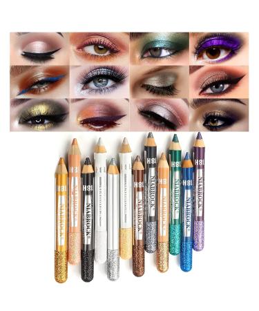 Buy Mimore 12 Color Eyeshadow Pencil Set - Glitter Waterproof Eyeliner & Luminous Shadow Stick - Professional Makeup for Stunning Eyes - Buy Online on GoSupps.com