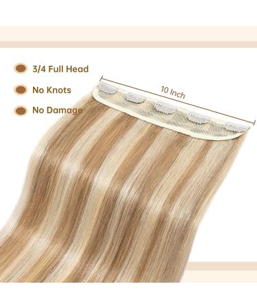 Hair Extensions Clip in Blonde 18 Inches One Piece Clip in Hair Extensions Real Human Hair - Buy Online on GoSupps.com