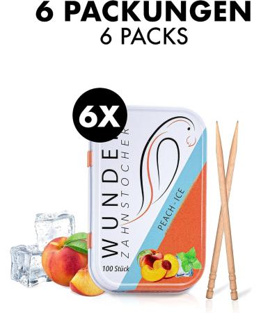 Wunder Toothpick Display (6-Pack) - Flavorful Plastic-Free Chewing Gum for Fresh Breath & Smoking Cessation - Sugar-Free Peach/Ice - Buy Online on GoSupps.com