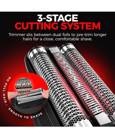 Buy Metal Shell Three Blades Foil Shaver for Men - Dual-Foil Trimmer for Bald Heads | Perfect Gifts for Dad Husband & Him - Buy Online on GoSupps.com