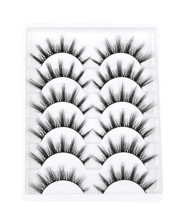 Pleell Manga Eye Natural Look False Eyelashes - 6 Pairs Pack, Faux Mink Wispy Fluffy Anime Lashes - 7-16mm - Buy Online on GoSupps.com