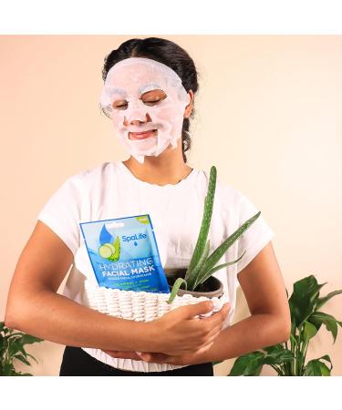 SpaLife Hydrating Purifying Anti-Aging Detoxifying Korean Facial Masks - 10 Pack (Cucumber + Aloe) - Buy Online on GoSupps.com