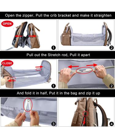 SndMor Wrap Bag Backpack - Multifunctional Diaper Bag with Bed Function & Stroller Hook | Ideal for Moms & Dads | Khaki - Buy Online on GoSupps.com
