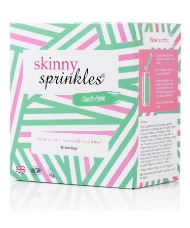 Skinny Sprinkles 30 Servings - Weight Management Drink with Glucomannan - Vegan Vegetarian Society Approved - Made in The UK -  Candy Apple