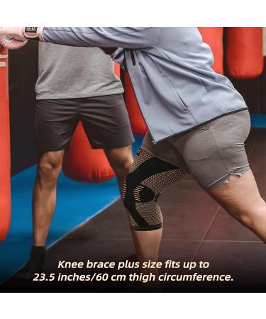 2 Pack Copper Knee Sleeve for Arthritis Pain Relief & Support - Large Tan - Buy Online on GoSupps.com