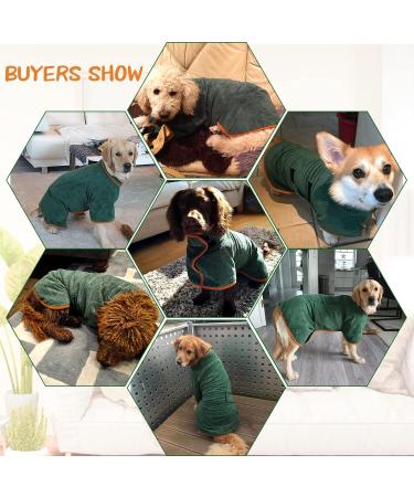 PETTOM Dog Bathrobe Towel - Microfiber Water Absorbent Drying Coat for Large Dogs - Green - L 60cm Back Length - Buy Online on GoSupps.com