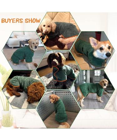 Pettom Dog Bathrobe - Fast-Drying Microfiber Super Absorbent Cotton for Small Medium & Large Dogs - M Green - Buy Online on GoSupps.com