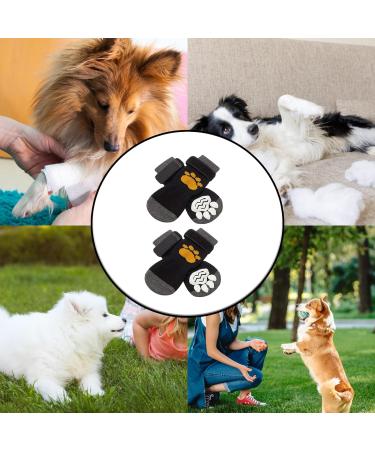 4 PCS Double Anti Slip Dog Socks Anti Slip Dog Socks Paws Stop Licking Dog Cat Paw Protectors with Bottom and Adjustable Straps Dog Claw Socks Non Skid Paw Protector Dog Boots Dog Claw Socks - Buy Online on GoSupps.com