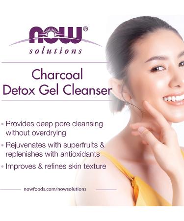 Now Foods Charcoal Detox Gel Cleanser - 8 fl oz | Deep Cleansing & Purifying - Buy Online on GoSupps.com