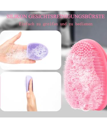 Yeadmal Silicone Facial Cleaning Brush 2-Part Soft Face Scrubber for Women | Pink & Purple Face Brush for Deep Cleaning - Buy Online on GoSupps.com
