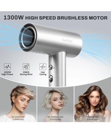 High-Speed Hair Dryer 110 000 RPM - 1300W Ionic Blow Dryer with 2 Nozzles Low Noise & Multiple Settings - Shop Internationally - Buy Online on GoSupps.com