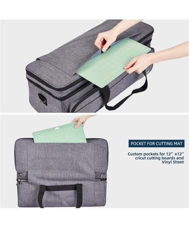 NICOGENA Double Layer Carrying Case for Cricut Explore Air 2 & Maker - Grey | Mat Pocket & Large Front Pockets for Tools & Supplies - Buy Online on GoSupps.com