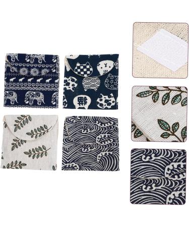 4pc Makeup Linen & Aunt's Towel Storage Bag Set | Mini Travel Toiletry & Coin Purse Containers - Buy Online on GoSupps.com