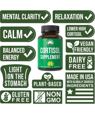 5-in-1 Cortisol Supplement for Women & Men. Lower High Cortisol with Ashwagandha Rhodiola Rosea L-Theanine Phosphatidylserine Magnolia Bark. Calm Relaxation Balanced Energy Vegan Supplements - Buy Online on GoSupps.com