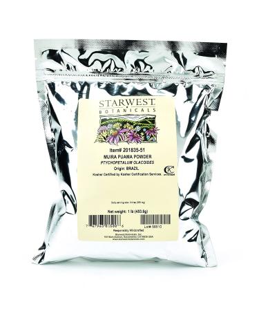 Starwest Botanicals Muira Puama Powder Wildcrafted, 1 Pound - Buy Online on GoSupps.com