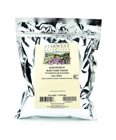 Starwest Botanicals Muira Puama Powder Wildcrafted, 1 Pound