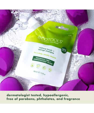 EcoTools Makeup Brush Cleaner - Hypoallergenic & Fragrance Free Cleansing Shampoo, 3.4 fl oz (2 Pack) - Travel Size - Buy Online on GoSupps.com