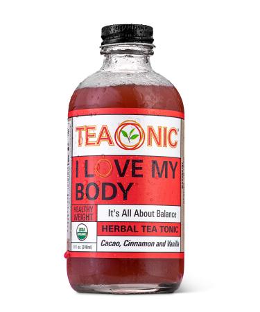 I LOVE MY BODY - Herbal Tea Tonic - Detox Tea - Hibiscus Tea - Cinnamon Tea - Nettle Tea - Holy Basil Tea - Vanilla Tea - Rooibos Tea Organic - Caffeine Free Tea - 8 fl oz. Each - 12 Pack - TEAONIC