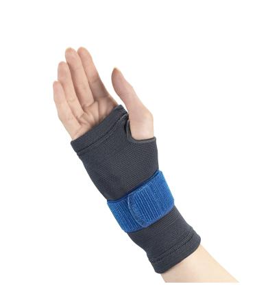 OTC Wrist Brace Compression Recovery Gel Insert Encircling Strap Gray (Right Hand) Small