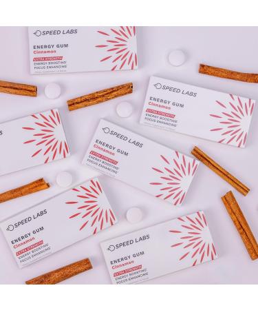 Cinnamon Extra Strength Caffeine Chewing Gum - 50mg Caffeine Taurine & B Vitamins Sugar-Free Zero Calorie Gluten-Free - 48 Pieces (6 Packs) - International Shipping Available - Buy Online on GoSupps.com