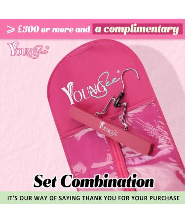 Youngsee 40cm Clip-In Ombre Hair Extensions | Real Remy Hair | Dark Ash Blond & Platinum Blonde | 120g 7PCs - Buy Online on GoSupps.com
