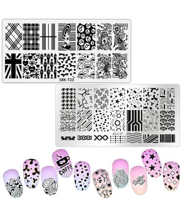 Niceneeded 15Pcs Nail Stamping Kit - Geometry Nail Art Stamps & Storage Bags for Women and Girls - Buy Online on GoSupps.com