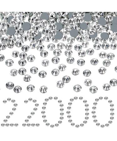 22000 Pcs Crystal Hotfix Rhinestone Large Quantity Flat Back Crystals Nail Gems Round Glass Rhinestones Flatback Hot Fix Crystals Gem Stones for DIY Crafts Clothes Shoes Supplies (SS10  Clear)