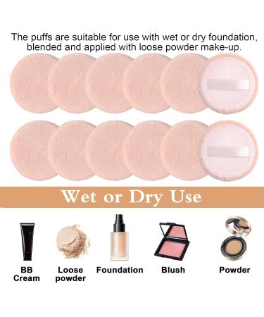12 Pieces Makeup Powder Puffs Blending Tools for Loose Mineral & Body Powder Wet/Dry Face Makeup Applicators with Strap - Buy Online on GoSupps.com