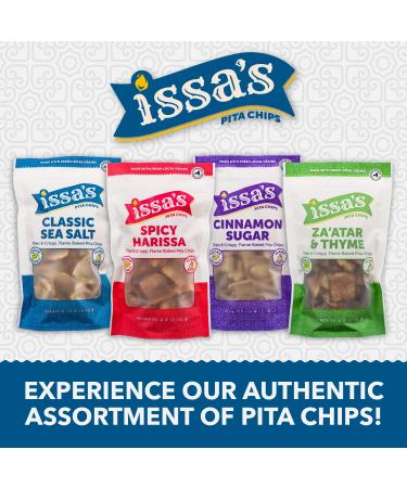 Issa's Lebanese Style Sweet Cinnamon Sugar Pita Chips - 6 Packs of 6oz | Kosher Vegan Crispy Snack | No Preservatives - Buy Online on GoSupps.com
