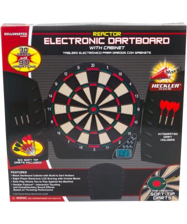 Arachnid Reactor Electronic Dartboard with Cabinet - LCD Display, Cricket Scoring, 8-Player Game - Shop Now! - Buy Online on GoSupps.com