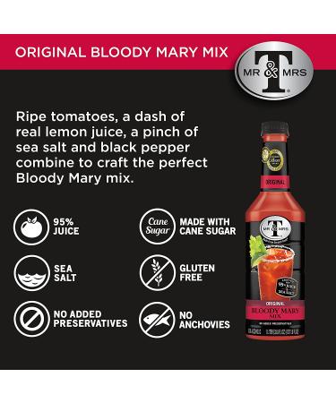 Mr & Mrs T Original Bloody Mary Mix 1.75 L Bottles - 6 Pack, 59.2 Fl Oz Each - Buy Online on GoSupps.com