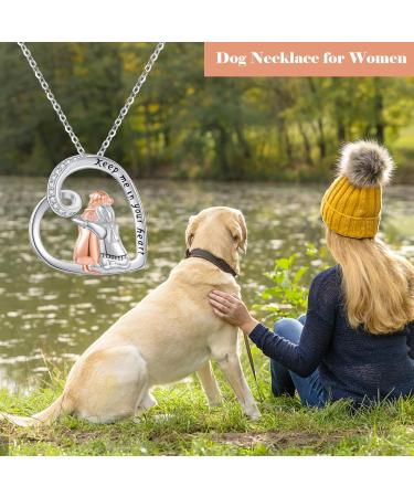 Chenghong 925 Sterling Silver Dog Chain Necklace with Crystals - Perfect Gift for Dog Lovers & Labrador Owners - Buy Online on GoSupps.com