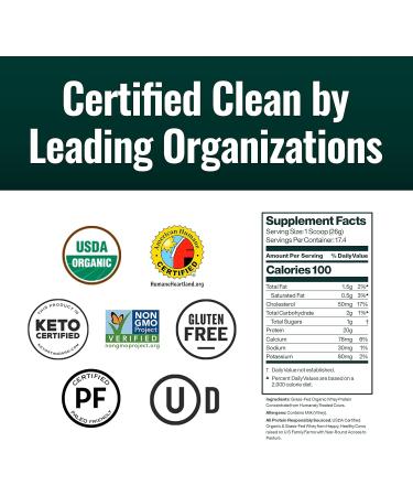 Natural Force Grass Fed Organic Whey Protein Powder Unflavored - 16 oz Organic Clean Collagen Peptides Powder Unflavored 32oz - Buy Online on GoSupps.com