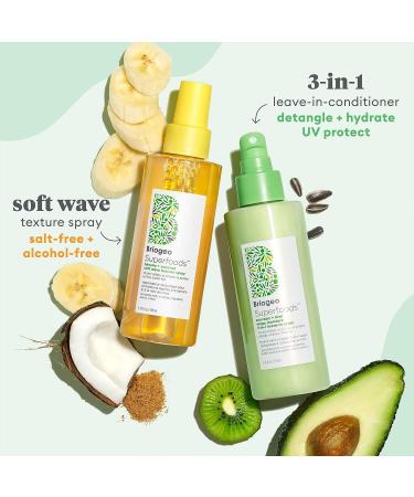 Briogeo Superfoods Avocado & Kiwi 3-in-1 Leave In Conditioner - Hydrate, Detangle, UV Protection | Vegan, Phthalate & Paraben-Free | 5.75 oz - Buy Online on GoSupps.com