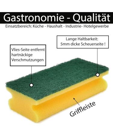 Professional Quality XL Scourer Jumbo - Dishwashing & Cleaning Sponge (Pack of 10) - 15.5x6.8x4 cm - Yellow/Green - International Shipping Available - Buy Online on GoSupps.com