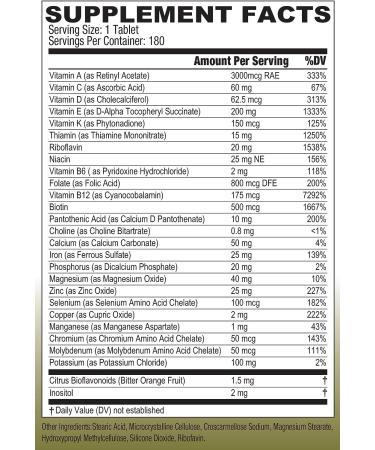 Bariatric High ADEK Multivitamin for Post Duodenal Switch Surgery - Fast Absorption - 180 Tablets - Buy Online on GoSupps.com
