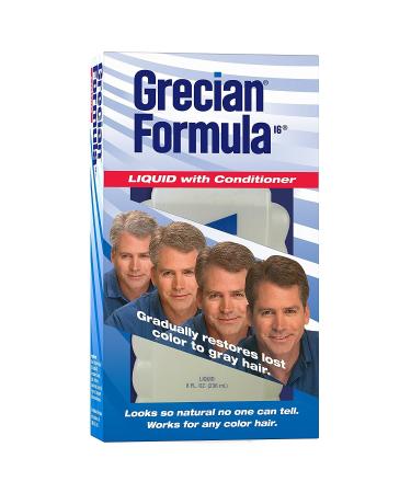 Grecian Formula Liquid with Conditioner, for Thicker and Healthier Hair, Gradually Colors and Reduces Grays, Natural Looking Color, No Mix or Mess, 8 Ounce 8 Fl Oz (Pack of 1)