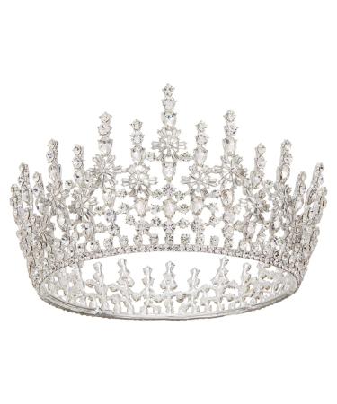 AW BRIDAL Crown for Women Wedding Tiara Bridal Crown Rhinestone Princess Crown Queen tiara Crystal Quinceanera Tiaras for Wedding Crown for Brides (Silver)